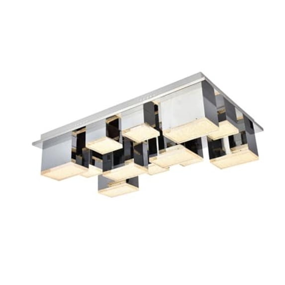 Elegant Lighting Glasgow 12 Light Puzzle Formation LED Flush Mount in Chrome
