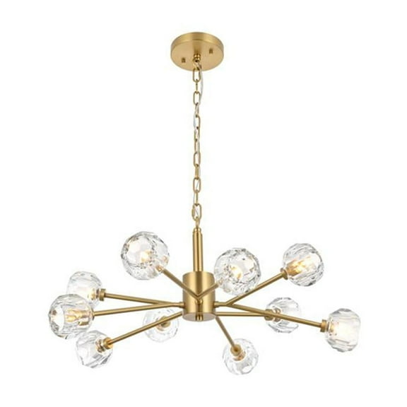 Elegant Lighting Graham 10-Light Modern Crystal/Iron Pendant in Gold