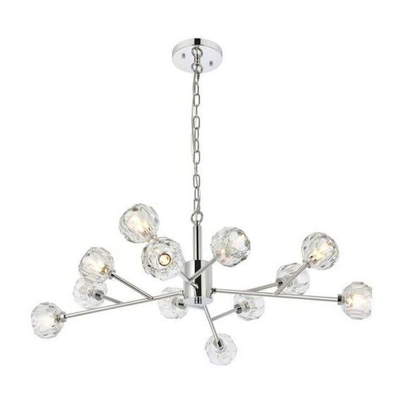 Elegant Lighting Graham 12 Light Pendant in Chrome