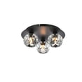 thumbnail image 1 of Elegant Lighting Graham 3-Light Crystal/Iron Ceiling Lamp in Black, 1 of 9