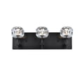 thumbnail image 1 of Elegant Lighting Graham 3-Light Crystal/Iron Wall Sconce in Black, 1 of 8