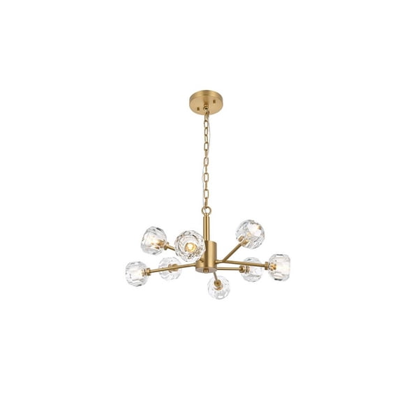 Elegant Lighting Graham 8-Light Modern Crystal/Iron Pendant in Black