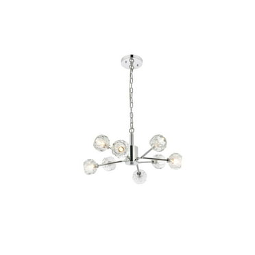 Elegant Lighting Graham 8-Light Modern Crystal/Iron Pendant in Black