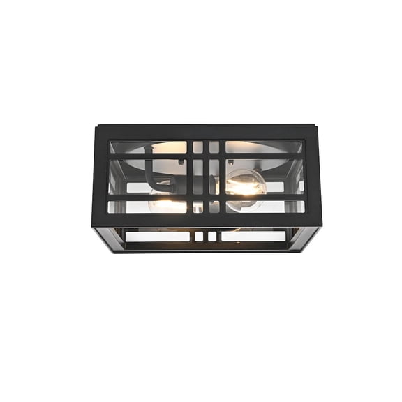 Elegant Lighting Harley 11 inch Outdoor Flush Mount in Black