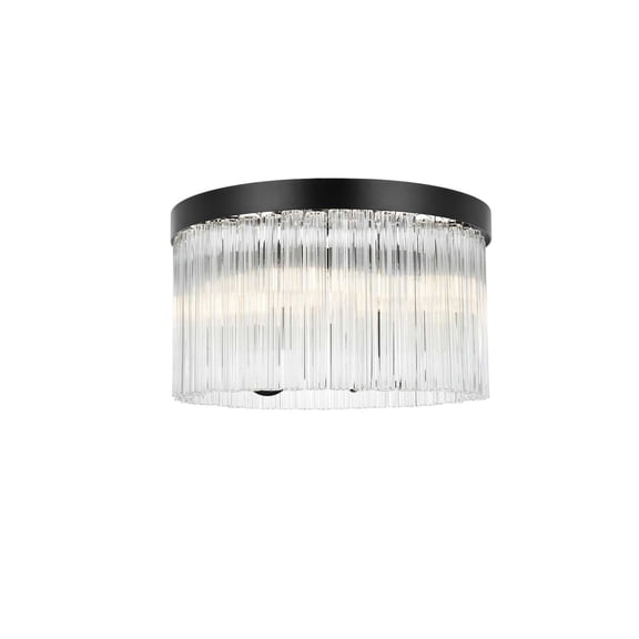 Elegant Lighting Harlow 16" Flush Mount in Black