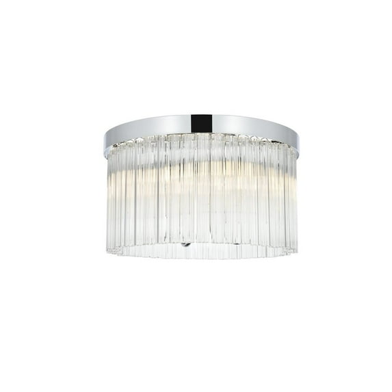 Elegant Lighting Harlow 16 Inch Flush Mount In Chrome