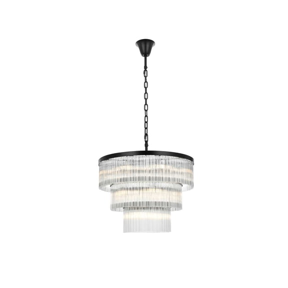 Elegant Lighting Harlow 32" Chandelier in Black