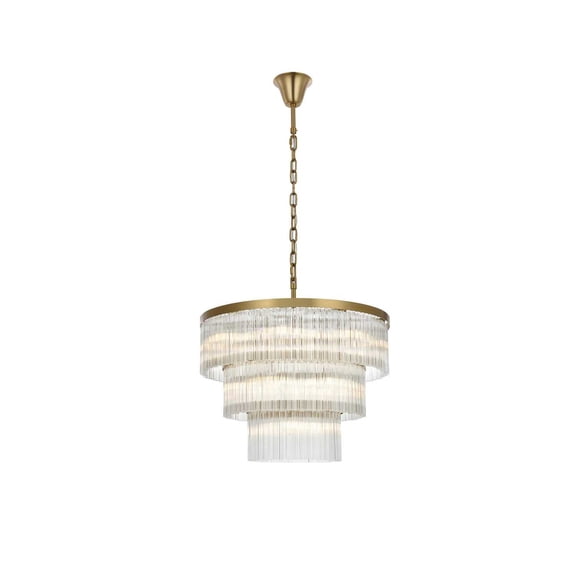 Elegant Lighting Harlow 32" Chandelier in Satin Gold