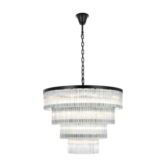 Elegant Lighting Harlow 40 Inch Chandelier In Black