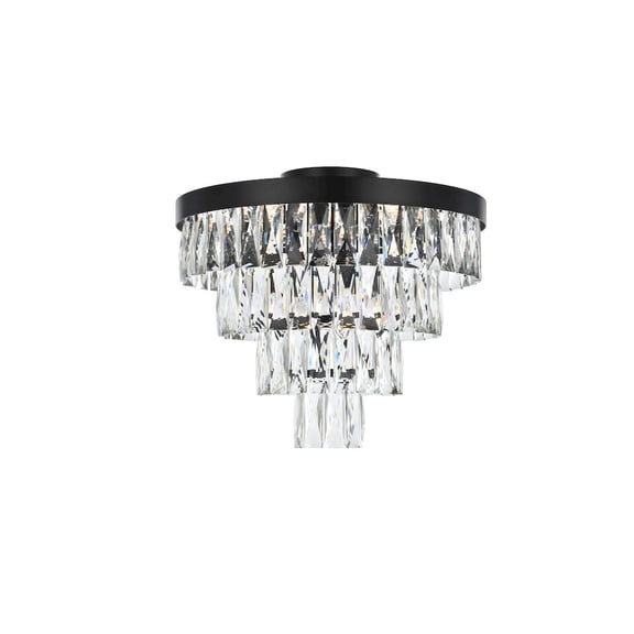 Elegant Lighting Josephine 18 Inch Flush Mount In Black