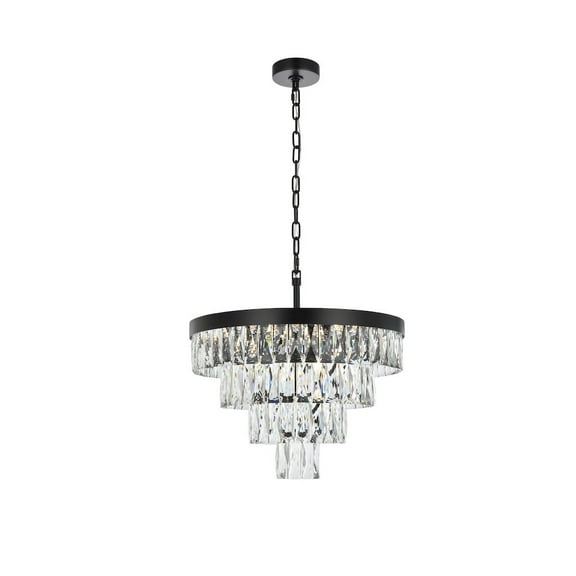 Elegant Lighting Josephine 20 Inch Round Chandelier In Black