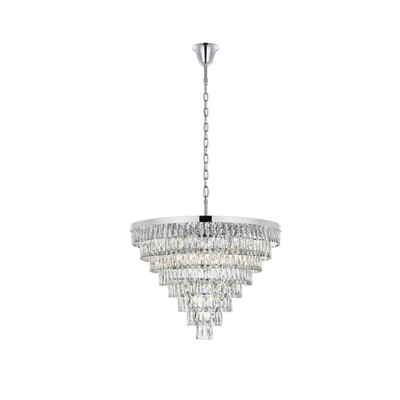 Elegant Lighting Josephine 36 Inch Round Chandelier In Chrome