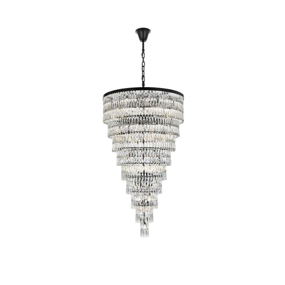Elegant Lighting Josephine 41 Inch Rectangular Chandelier In Black