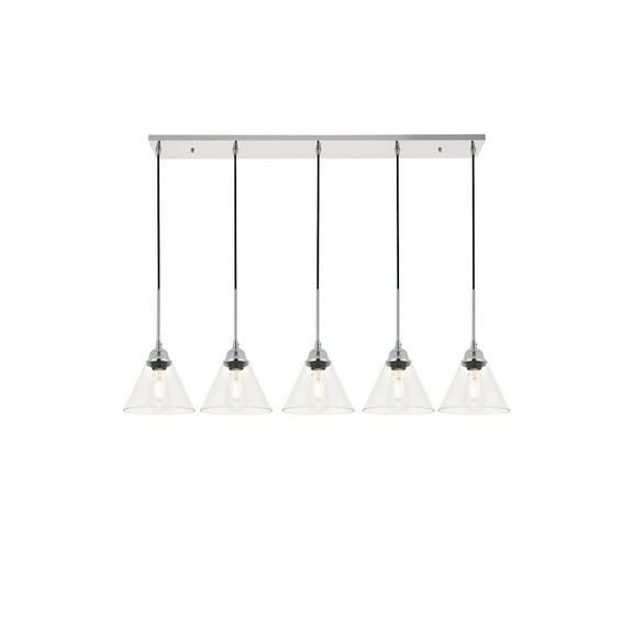 Living District Histoire 5 Light Chrome Pendant