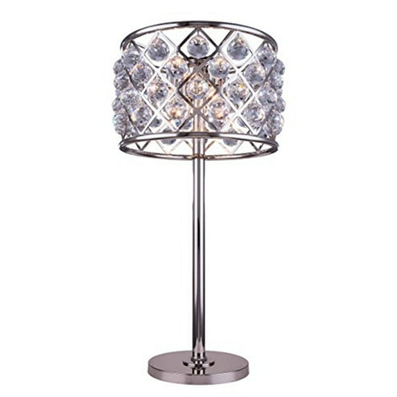 1206 Madison Collection Table Lamp D:15.5" H:32" Lt:3 Polished nickel Finish (Royal Cut Crystals)