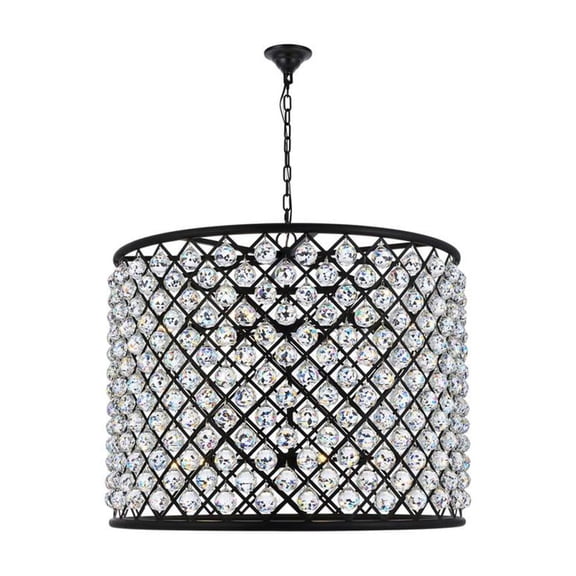 Elegant Lighting Madison 36" 12 Light Royal Crystal Pendant Lamp