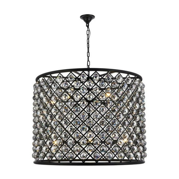 Elegant Lighting Madison 36" 12 Light Royal Crystal Pendant Lamp