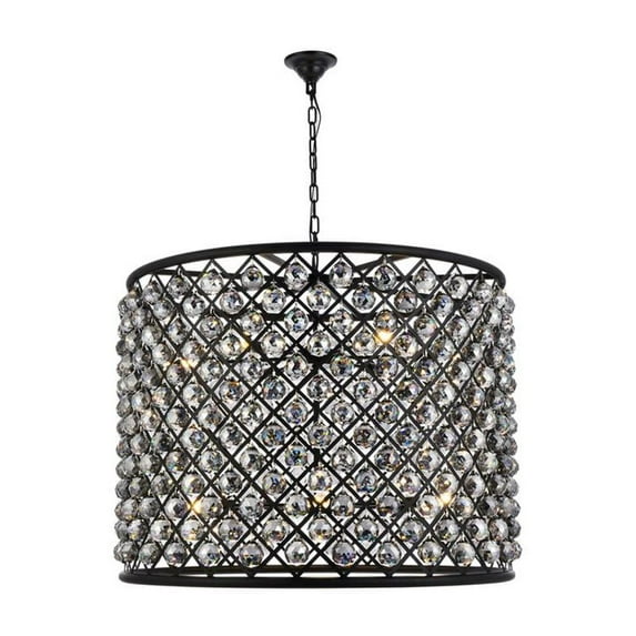 Elegant Lighting Madison 36" 12 Light Royal Crystal Pendant Lamp