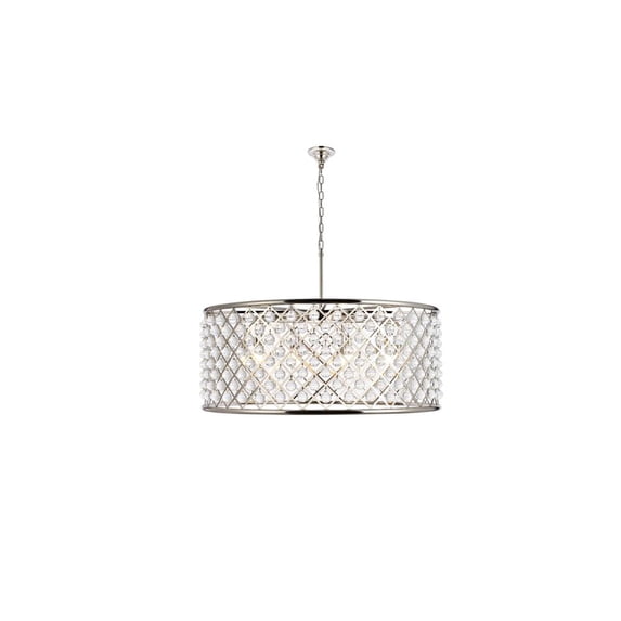 Elegant Lighting Madison 44" 10 Light Royal Crystal Pendant Lamp