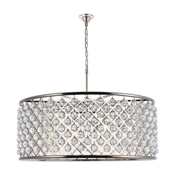 Elegant Lighting Madison 44" 10 Light Royal Crystal Pendant Lamp