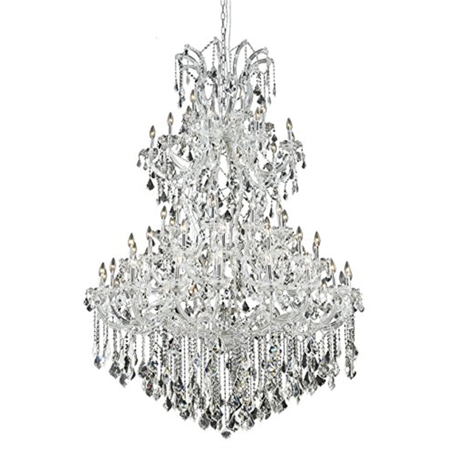 Maria Theresa 54" Chrome and Clear Crystal 61-Light Chandelier