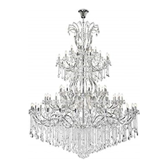 Elegant Lighting Maria Theresa 84 Light Royal Cut Crystal Chandelier in Chrome
