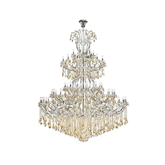 Elegant Lighting Maria Theresa 84 Light Royal Cut Crystal Chandelier in Chrome