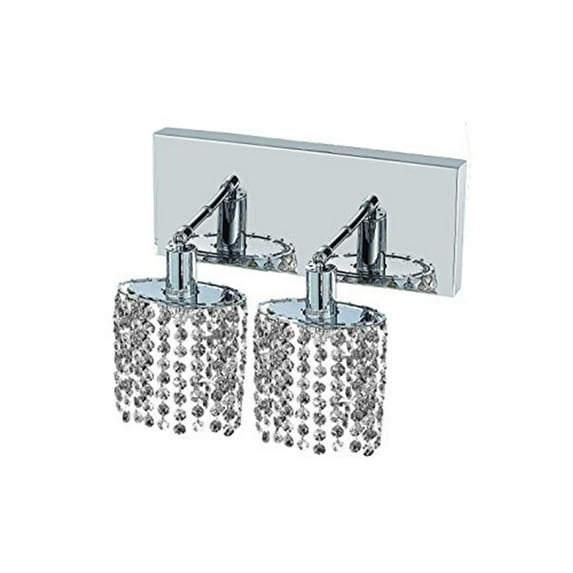 Elegant Lighting Mini 8" L Wall Sconce, Chrome Finish, Clear Crystal, Royal Cut
