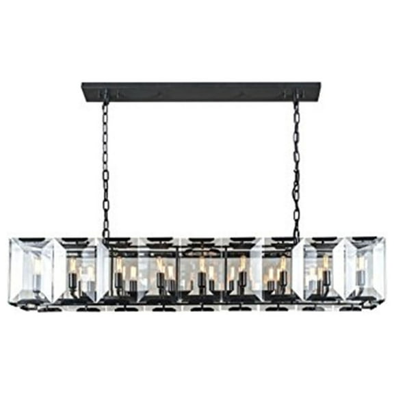 Urban Classic Monaco 18 Light Flat Black (Matte) Chandelier Clear Glass Crystal