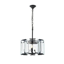 Elegant Lighting Monaco 17" 4 Light Glass Crystal Pendant Lamp