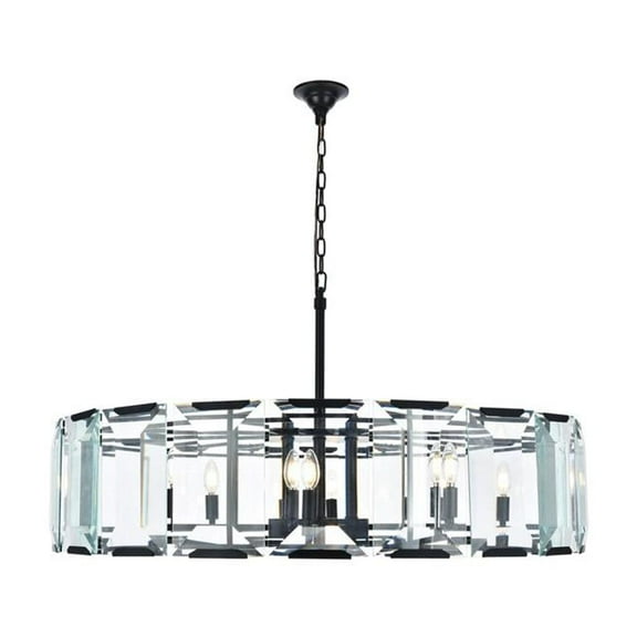 Elegant Lighting Monaco 43" 10 Light Glass Crystal Pendant Lamp