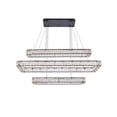 thumbnail image 1 of Elegant Lighting Monroe 50" Rectangle Crystal LED Triple Pendant in Black, 1 of 9