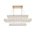 thumbnail image 1 of Elegant Lighting Monroe 50" Rectangle Crystal LED Triple Pendant in Gold, 1 of 9