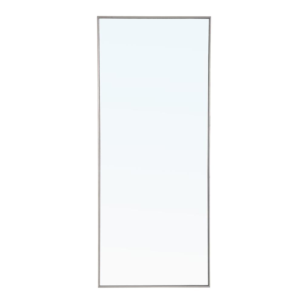 Silver Industrial Vertical Metal Frame Mirror 30x72