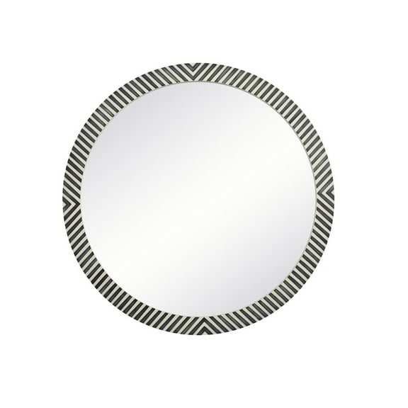Elegant Decor Round Mirror 48 Inch In Chevron