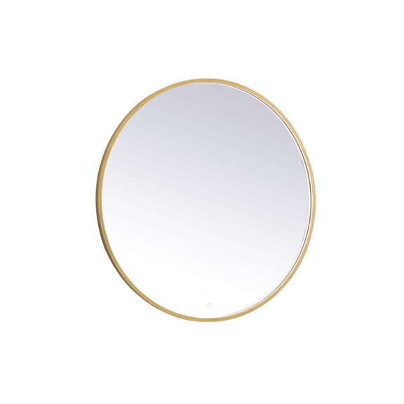 Elegant Decor Pier 42 inch LED mirror with adjustable color temperature 3000K/4200K/6400K in brass