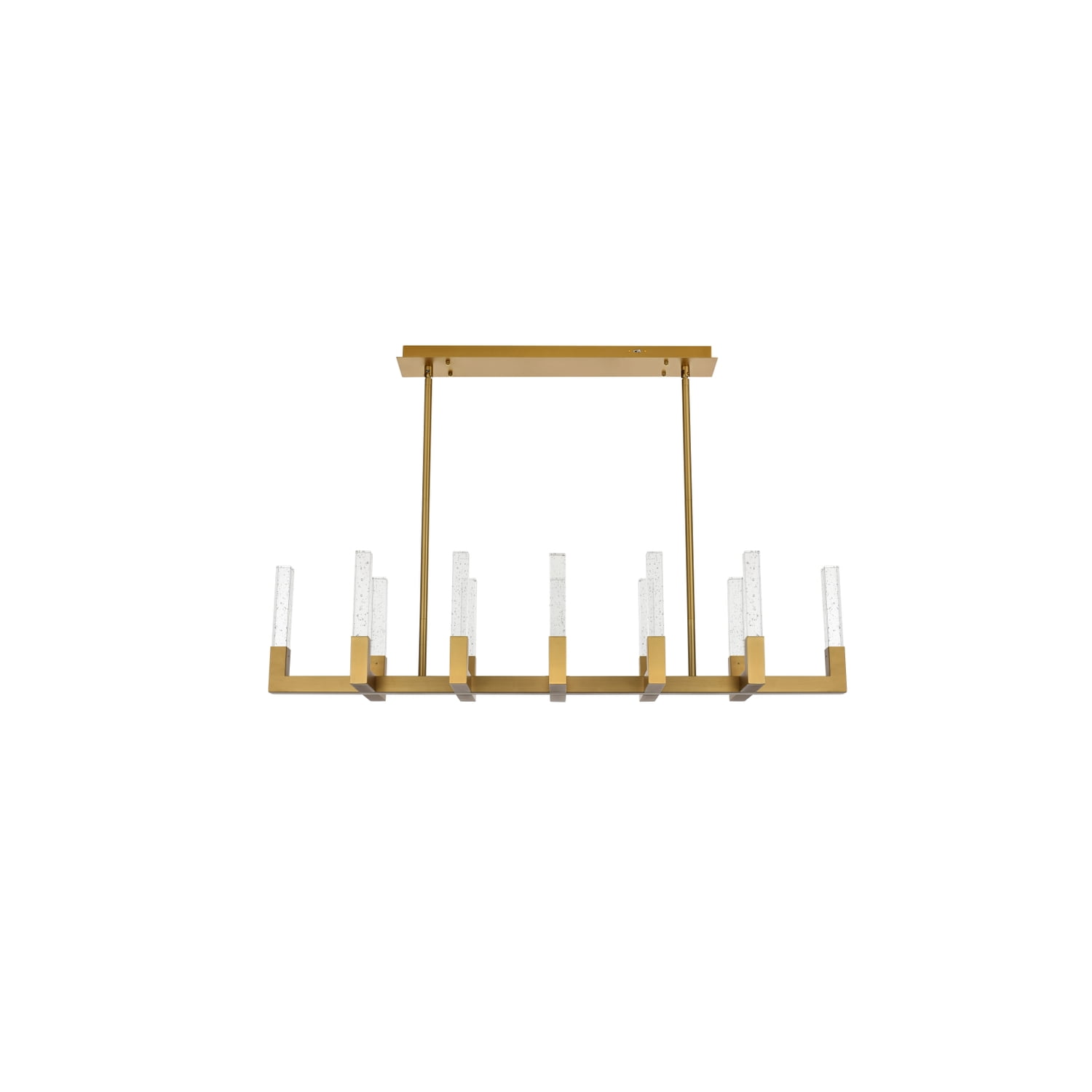 Noemi 51-Inch Satin Gold LED Crystal Island Pendant Light