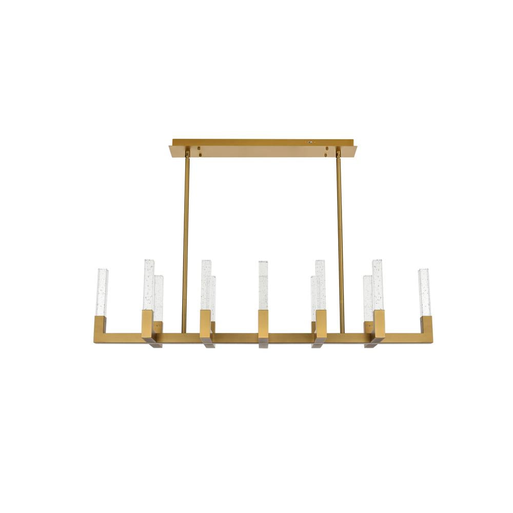 Noemi 51-Inch Satin Gold LED Crystal Island Pendant Light