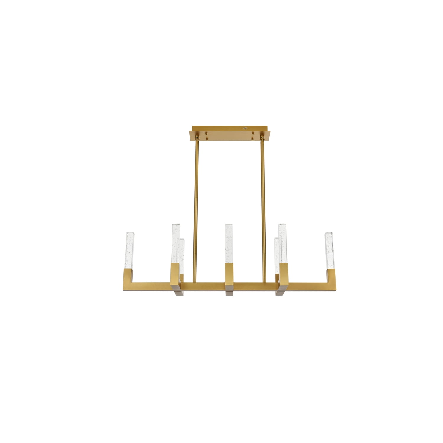 Satin Gold 42-Inch LED Crystal Island Pendant Light