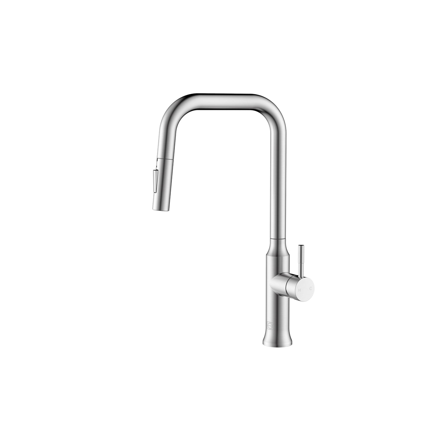 Brushed Nickel Gooseneck Kitchen Faucet with Pull-out Spray