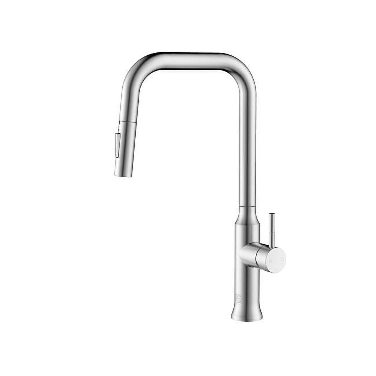 Brushed Nickel Gooseneck Kitchen Faucet with Pull-out Spray