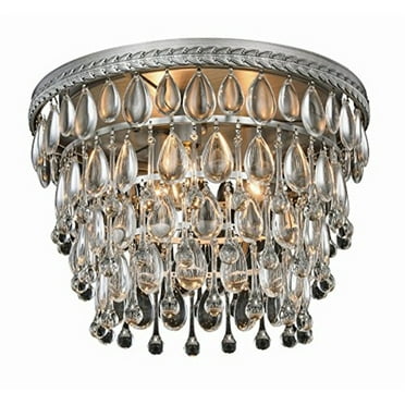 Elegant Lighting Nordic 15" 3 Light Royal Crystal Flush Mount