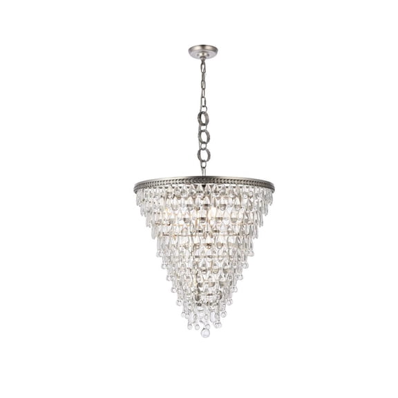 Elegant Lighting Nordic 24" 7 Light Royal Crystal Pendant Lamp