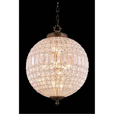 Elegant Lighting Olivia 18" 3 Light Royal Crystal Pendant Lamp