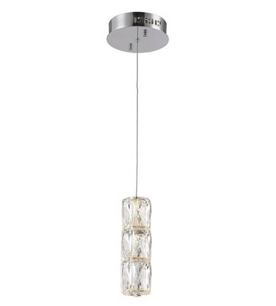 Polaris Chrome LED Pendant with Clear Crystal Shade