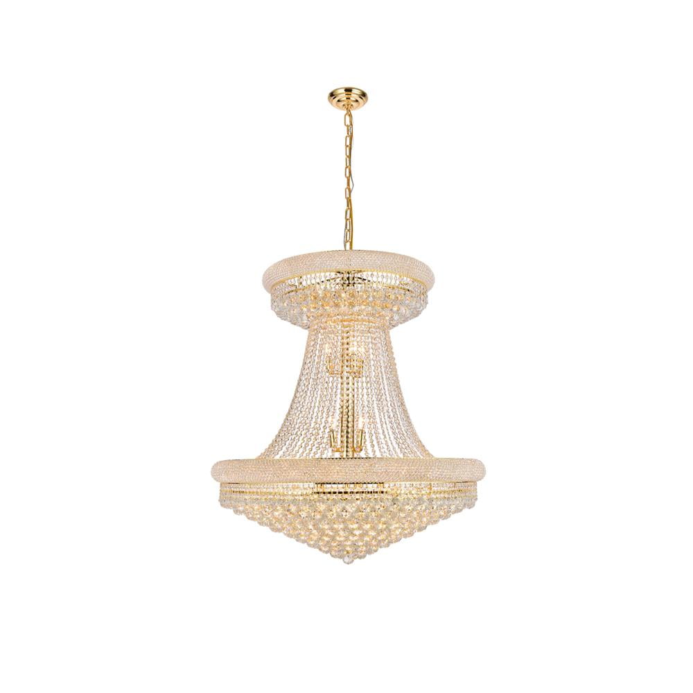 Primo 36" Gold Crystal 28-Light Royal Cut Chandelier