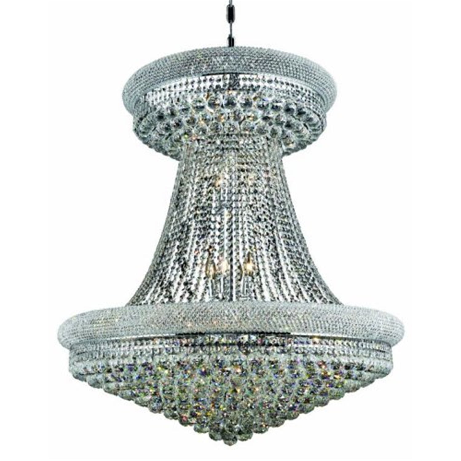 Primo 36" Chrome 28-Light Royal Cut Crystal Chandelier
