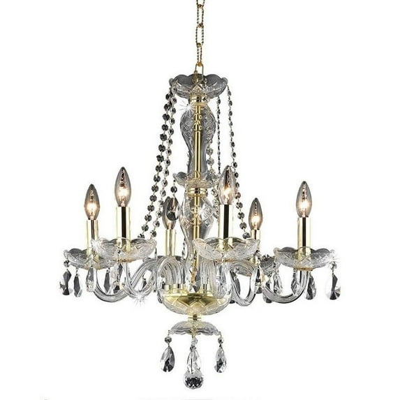 7836 Princeton Collection Chandelier D:20in H:22in Lt:6 Gold Finish (Royal Cut Crystals)