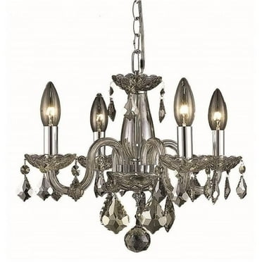 Elegant Lighting Rococo 15" 4 Light Royal Crystal Chandelier in Golden