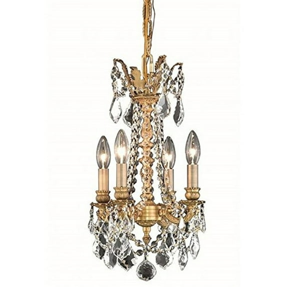 Rosalia 4 light French Gold Pendant Clear Spectra Swarovski Crystal
